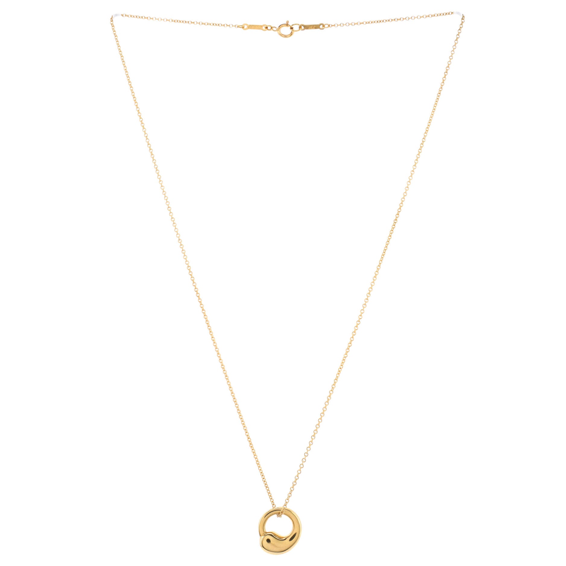 Elsa Peretti Eternal Circle Pendant Necklace 18K Yellow Gold 12mm