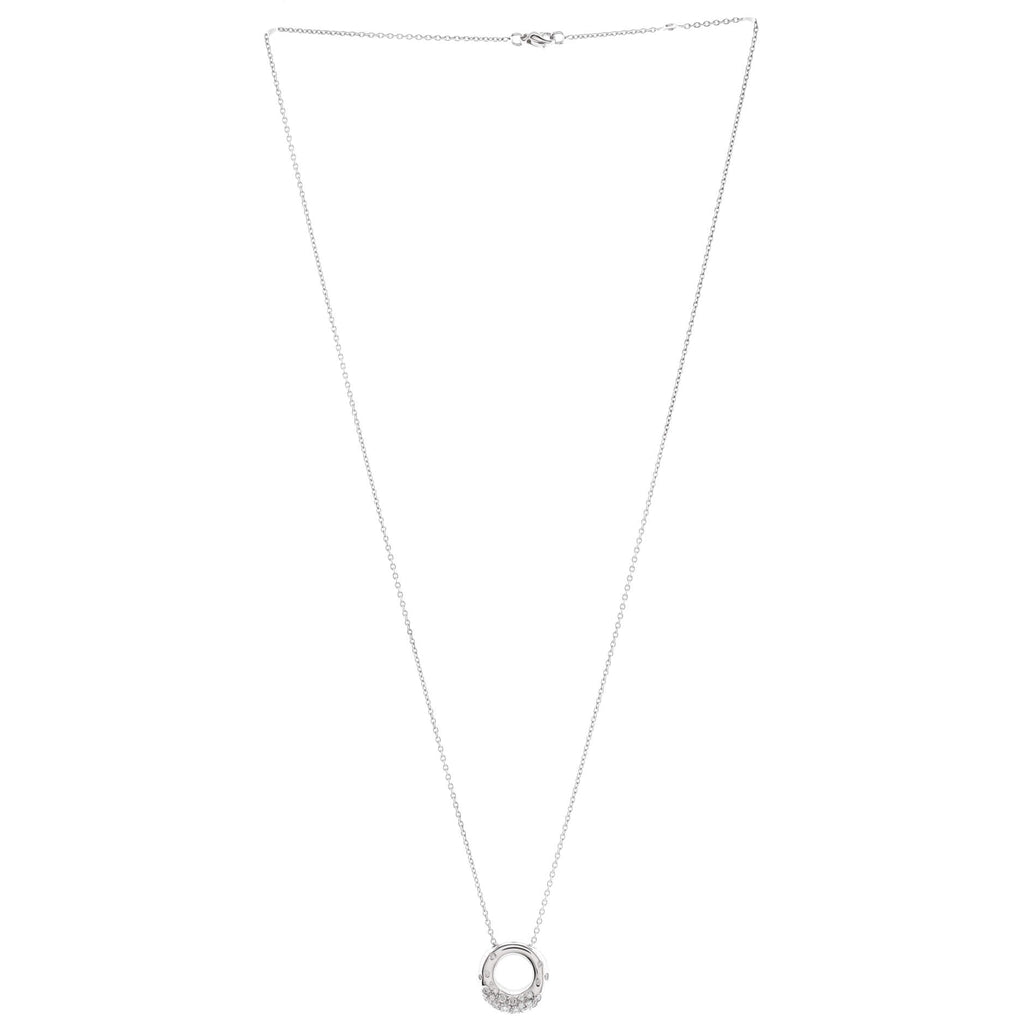 Anneau Pendant Necklace 18K White Gold and Diamonds 15mm