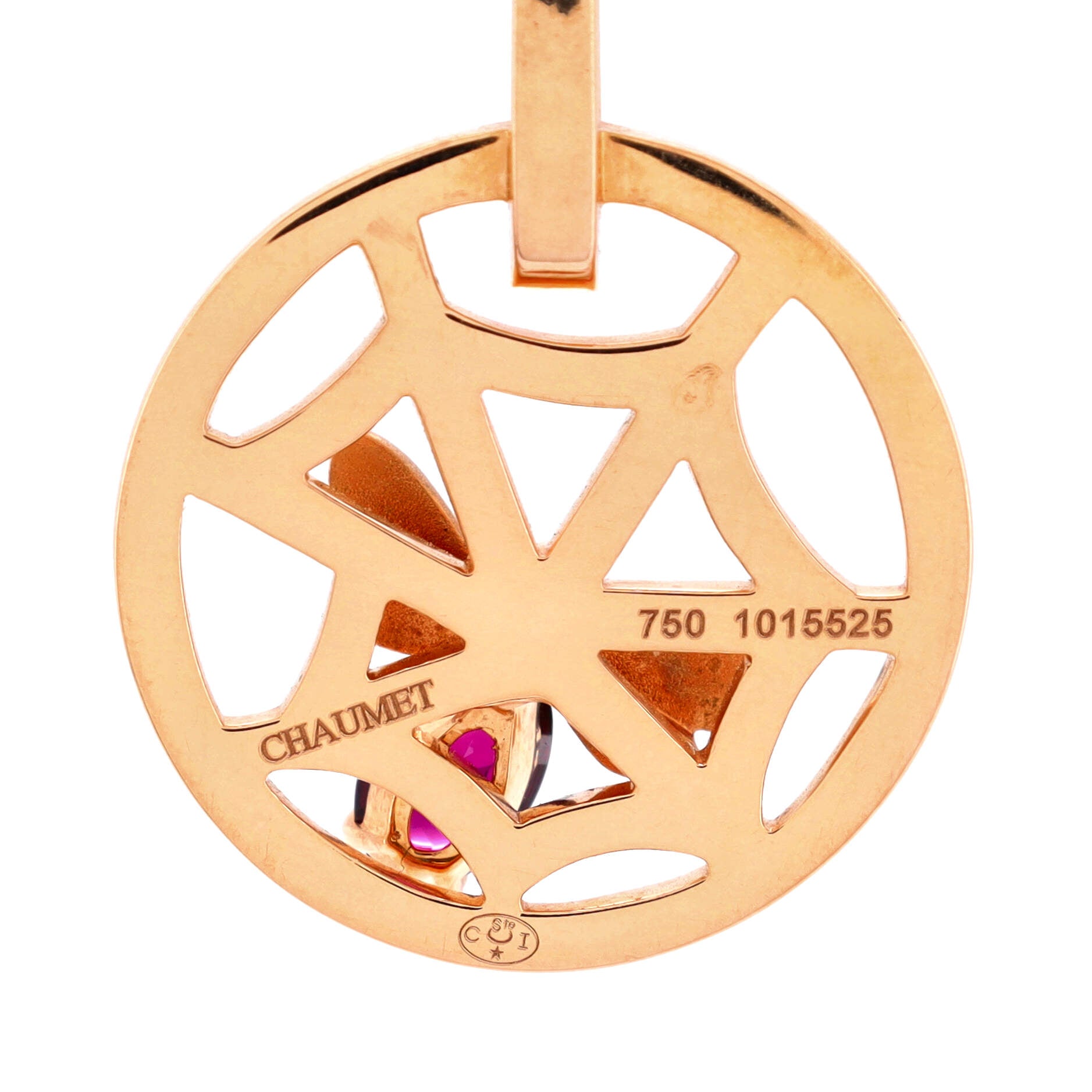 Attrape-Moi Si Tu M'Aimes Pendant Necklace 18K Rose Gold with Diamond and Amethyst