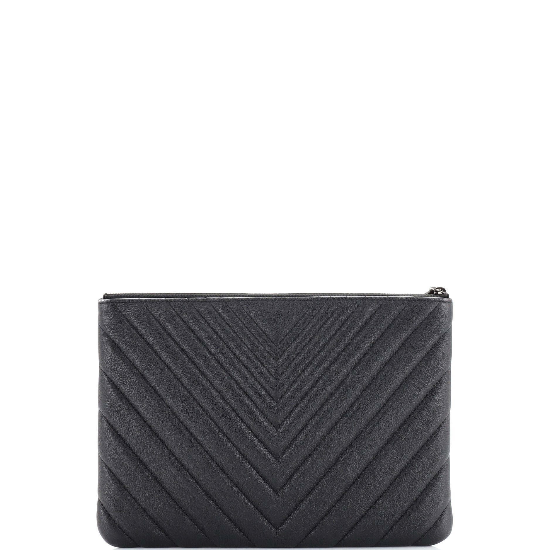 O Case Clutch Chevron Sheepskin Medium
