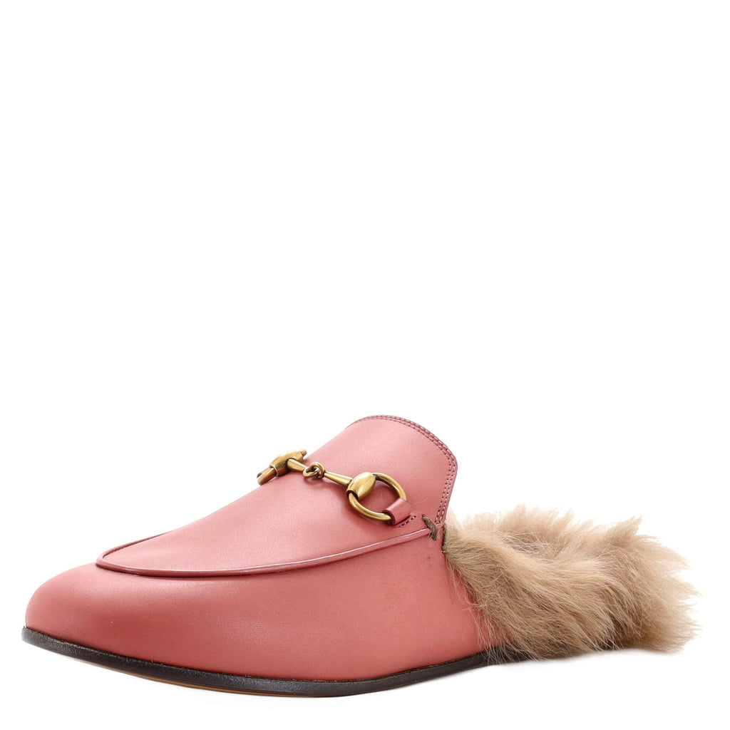 Women's Princetown Mules Leather with Fur