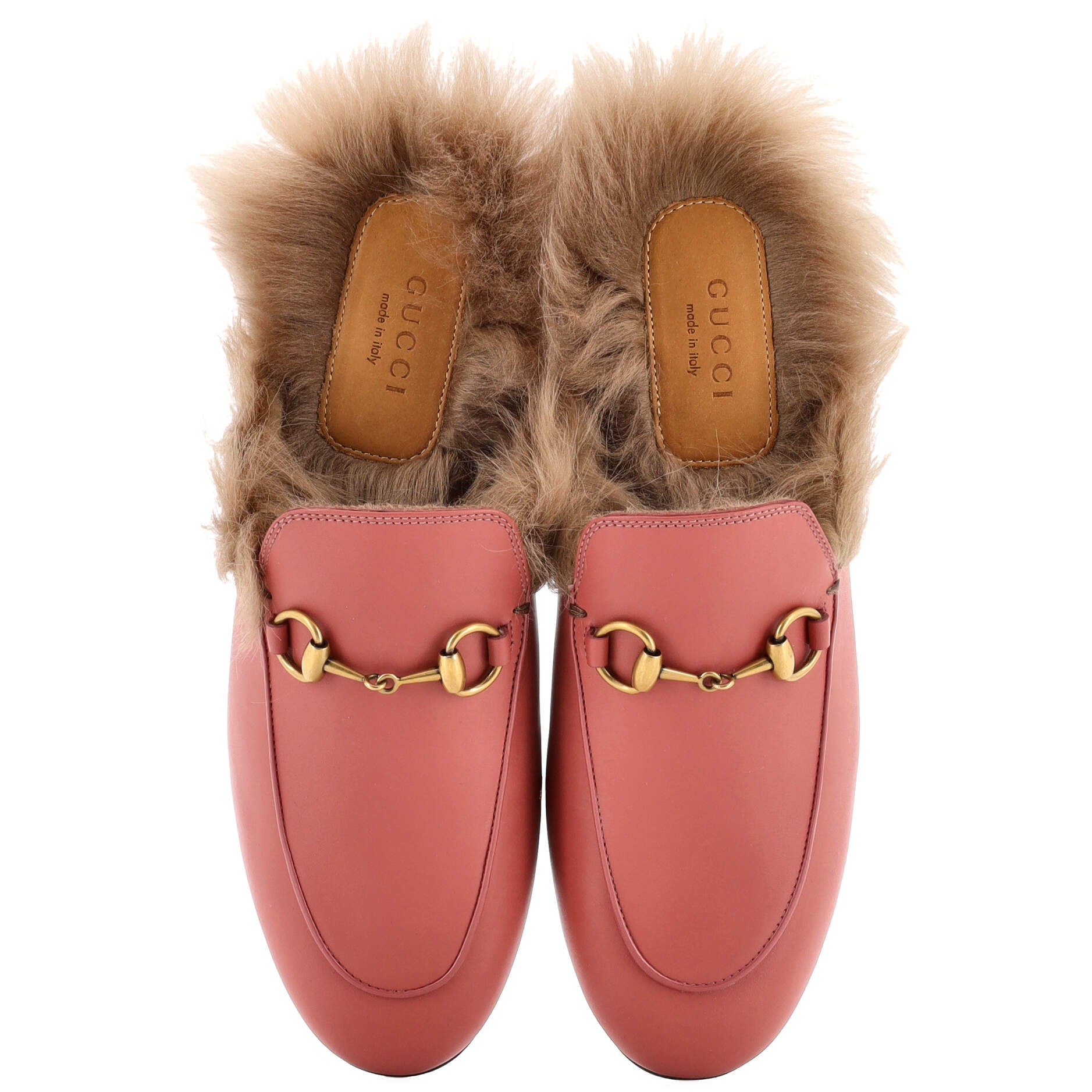 Women's Princetown Mules Leather with Fur