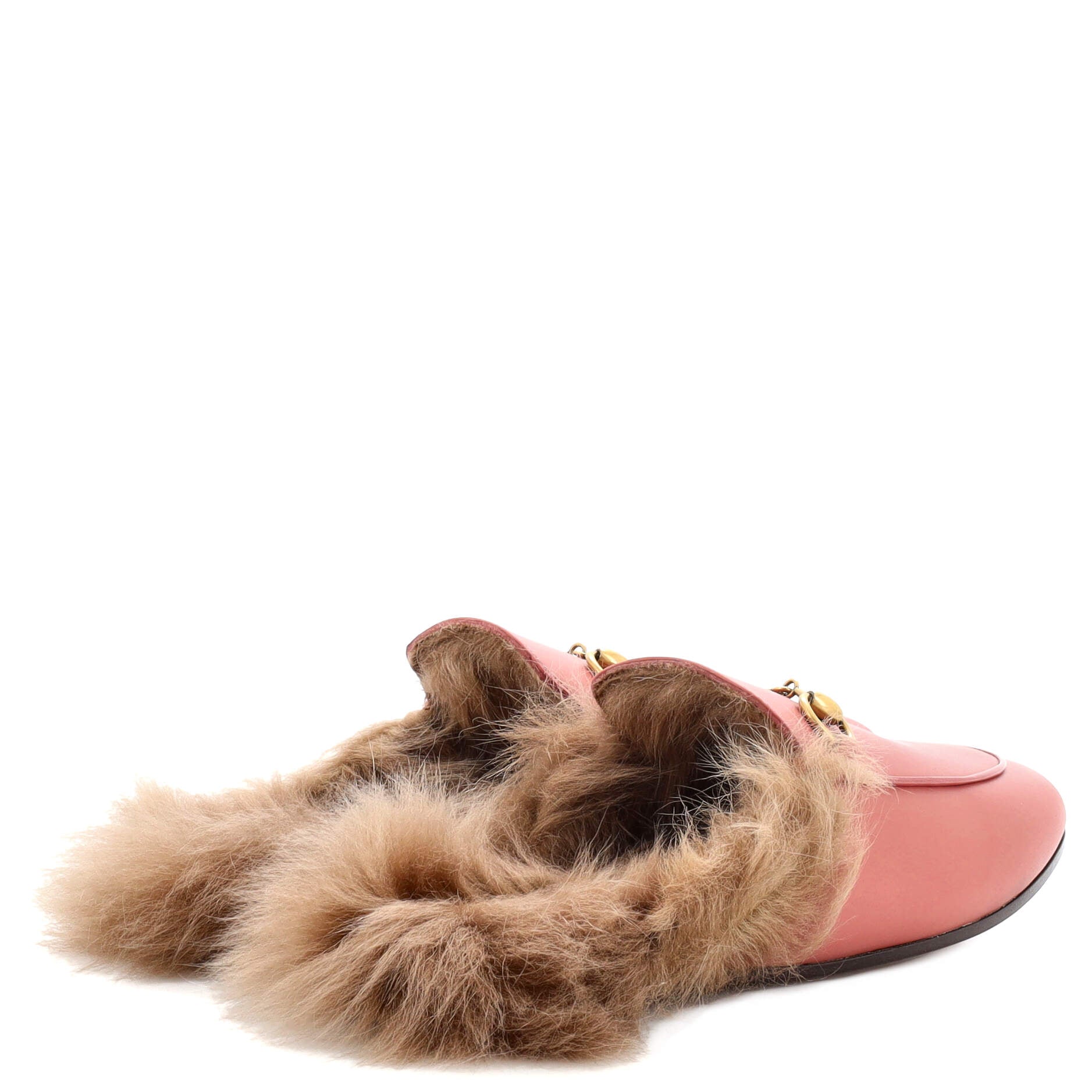 Women's Princetown Mules Leather with Fur