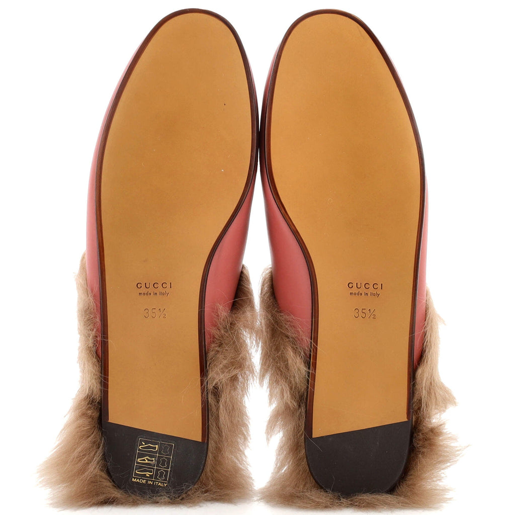 Women's Princetown Mules Leather with Fur