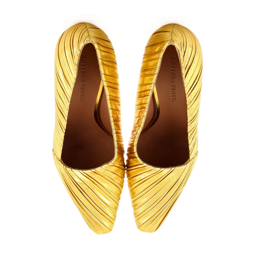 Women's Folded Almond Pumps Lame