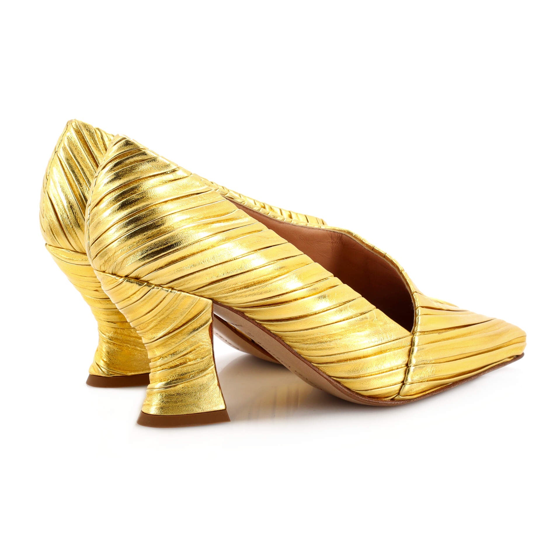 Women's Folded Almond Pumps Lame