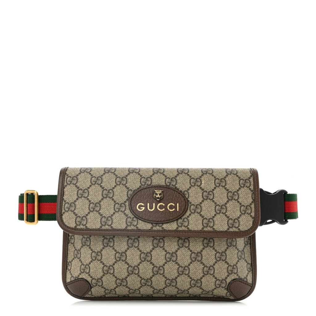 GG Supreme Monogram Neo Vintage Web Belt Bag Brown