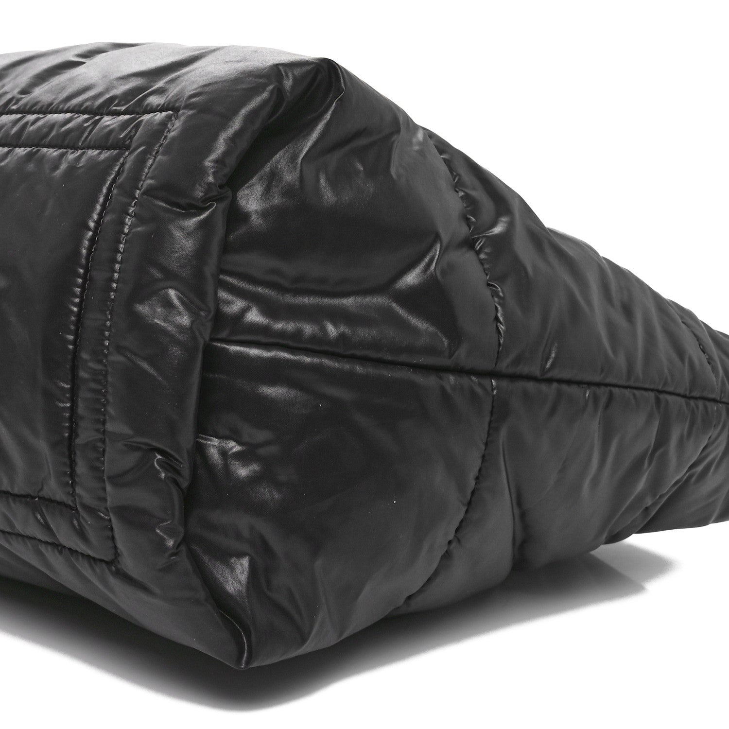 Nylon Quilted Medium Coco Cocoon Reversible Tote Black