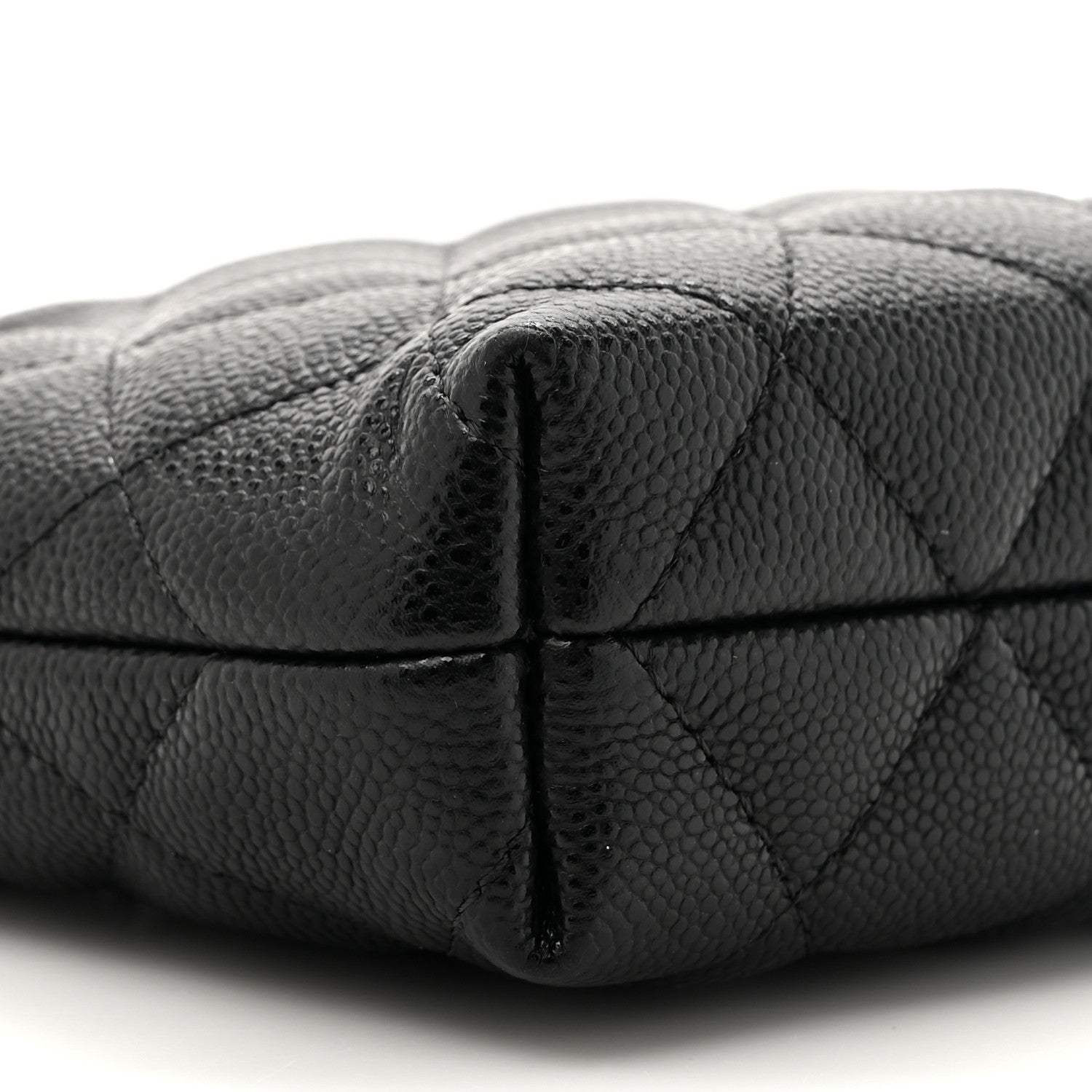 Caviar Quilted Classic Clutch Tote With Chain Black