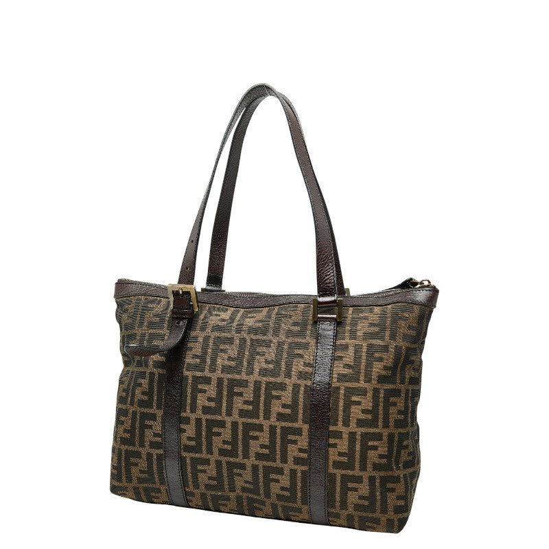 Fendi Zucca Canvas Leather Handbag
