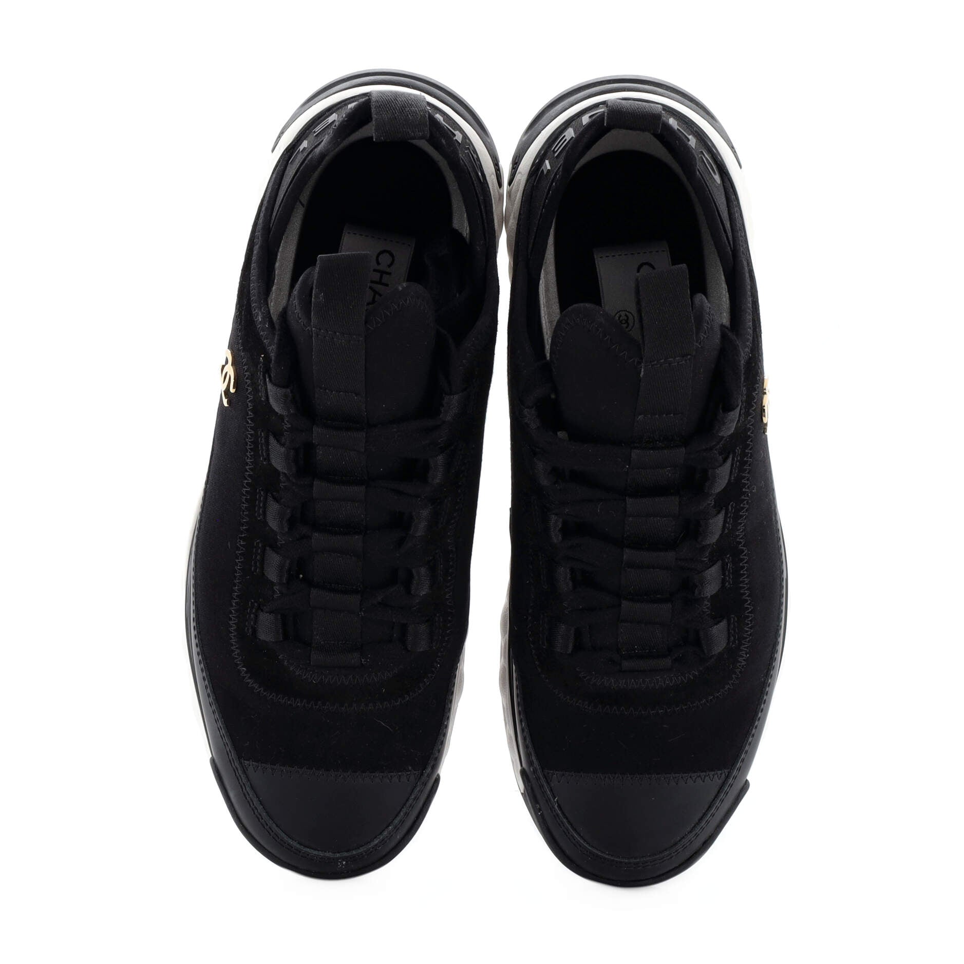 Women's CC Cap Toe Logo Sneakers Suede and Mixed Fibers