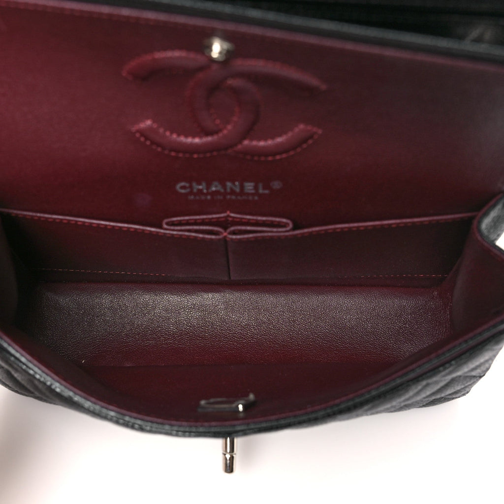 Caviar Quilted Small Double Flap Black