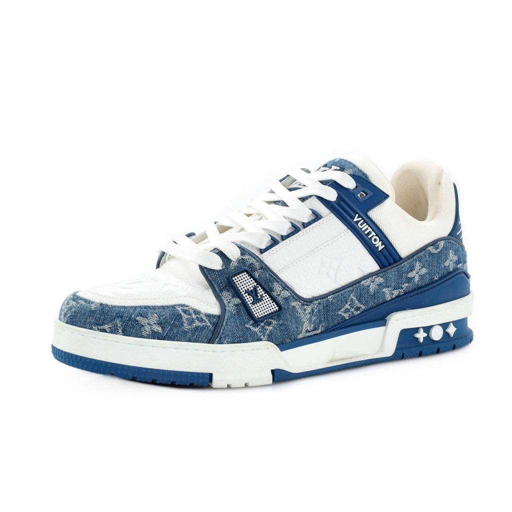 Men's LV Trainer Sneakers Monogram Empreinte Leather and Monogram Denim