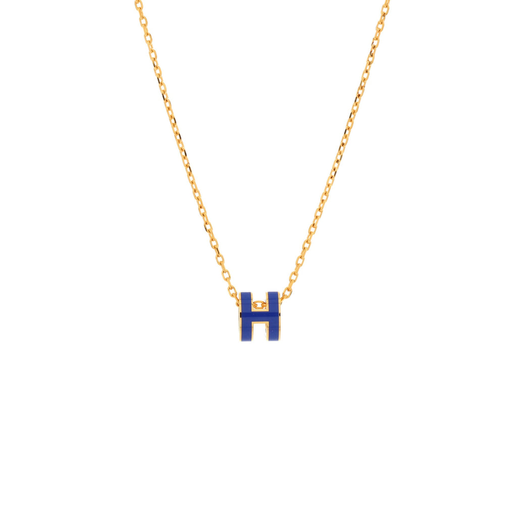 Pop H Pendant Chain Necklace Metal and Enamel Mini