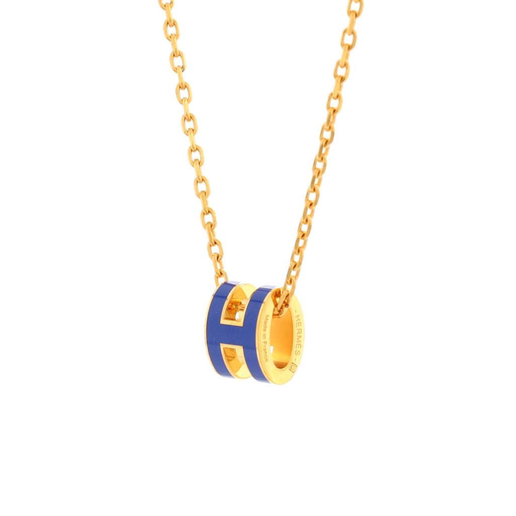 Pop H Pendant Chain Necklace Metal and Enamel Mini