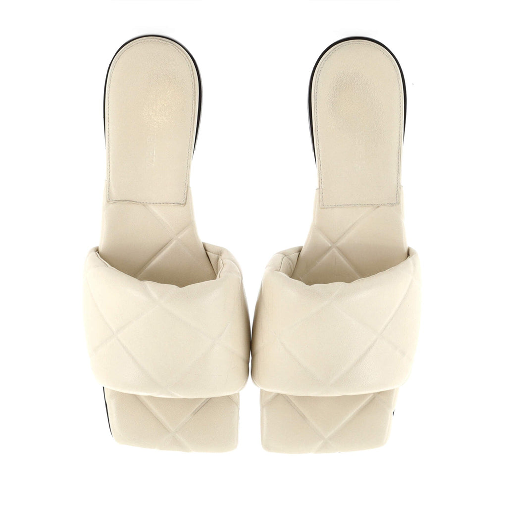 Women's Rubber Lido Flat Sandals Quilted Embossed Leather