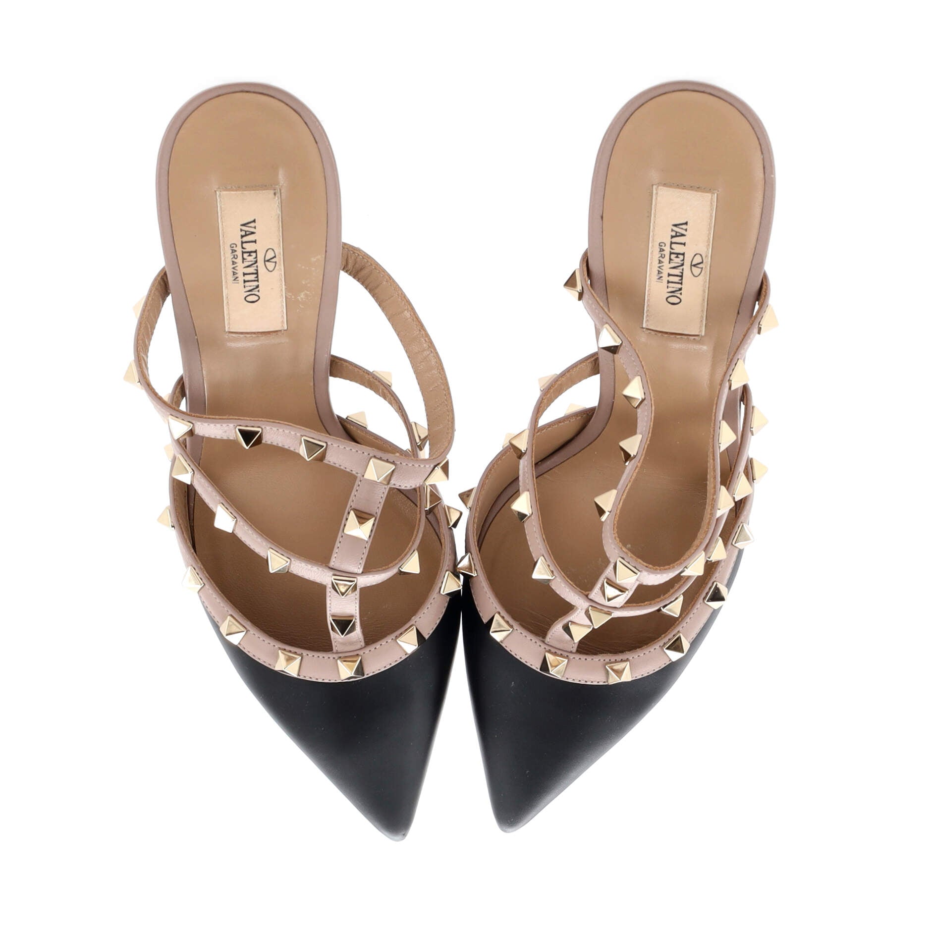 Women's Rockstud Heeled Mules Leather