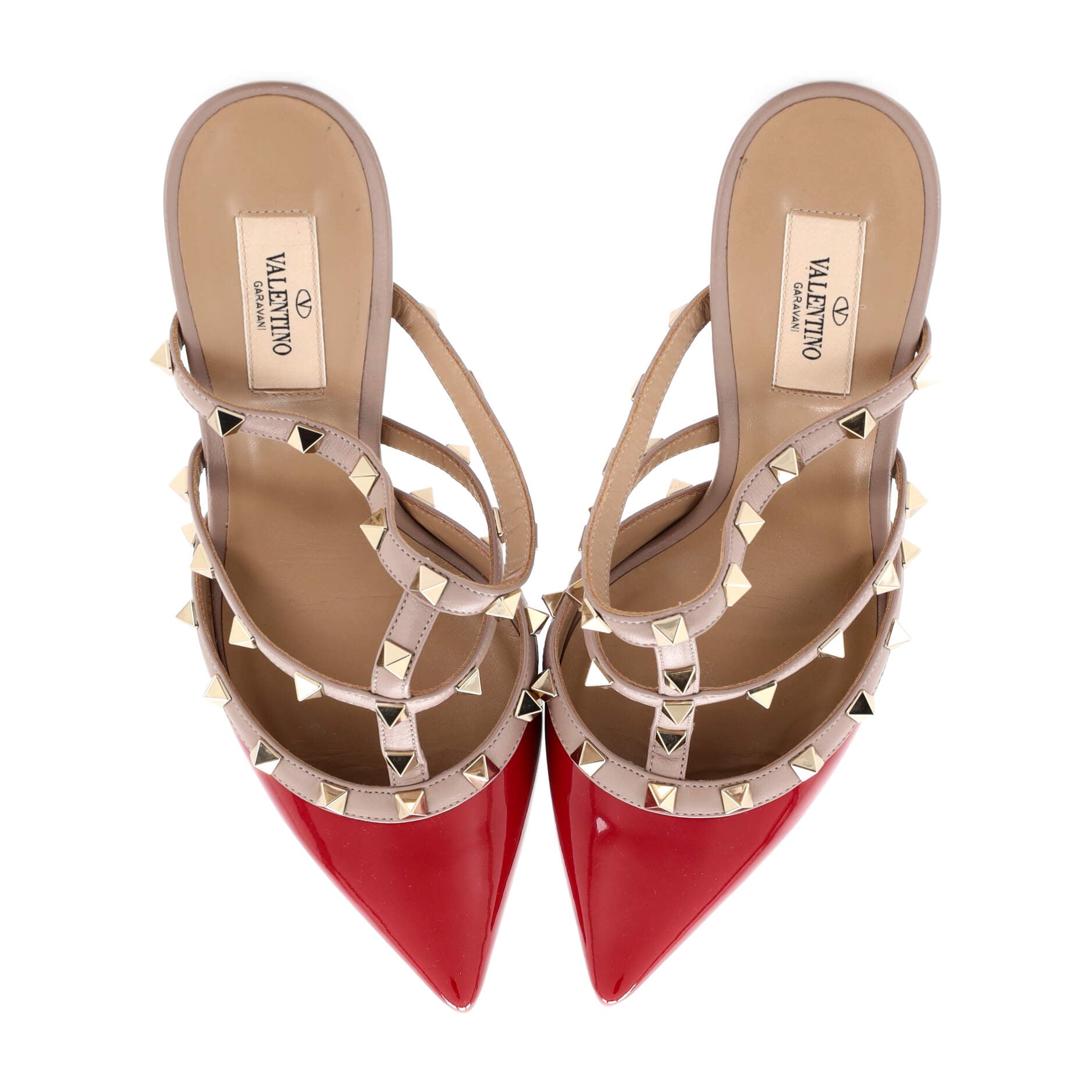 Women's Rockstud Heeled Mules Patent 95