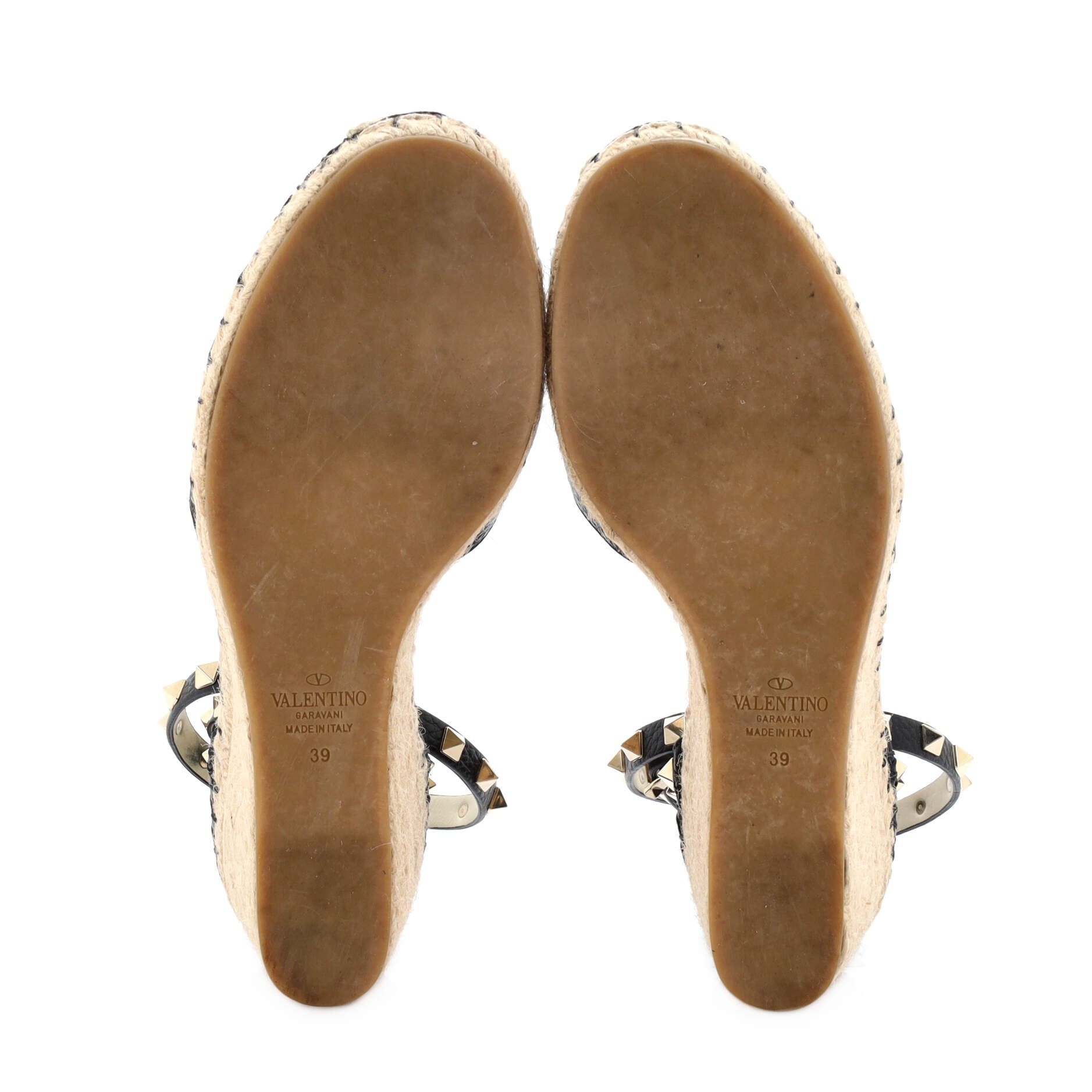 Women's Rockstud Wedge Espadrilles Leather