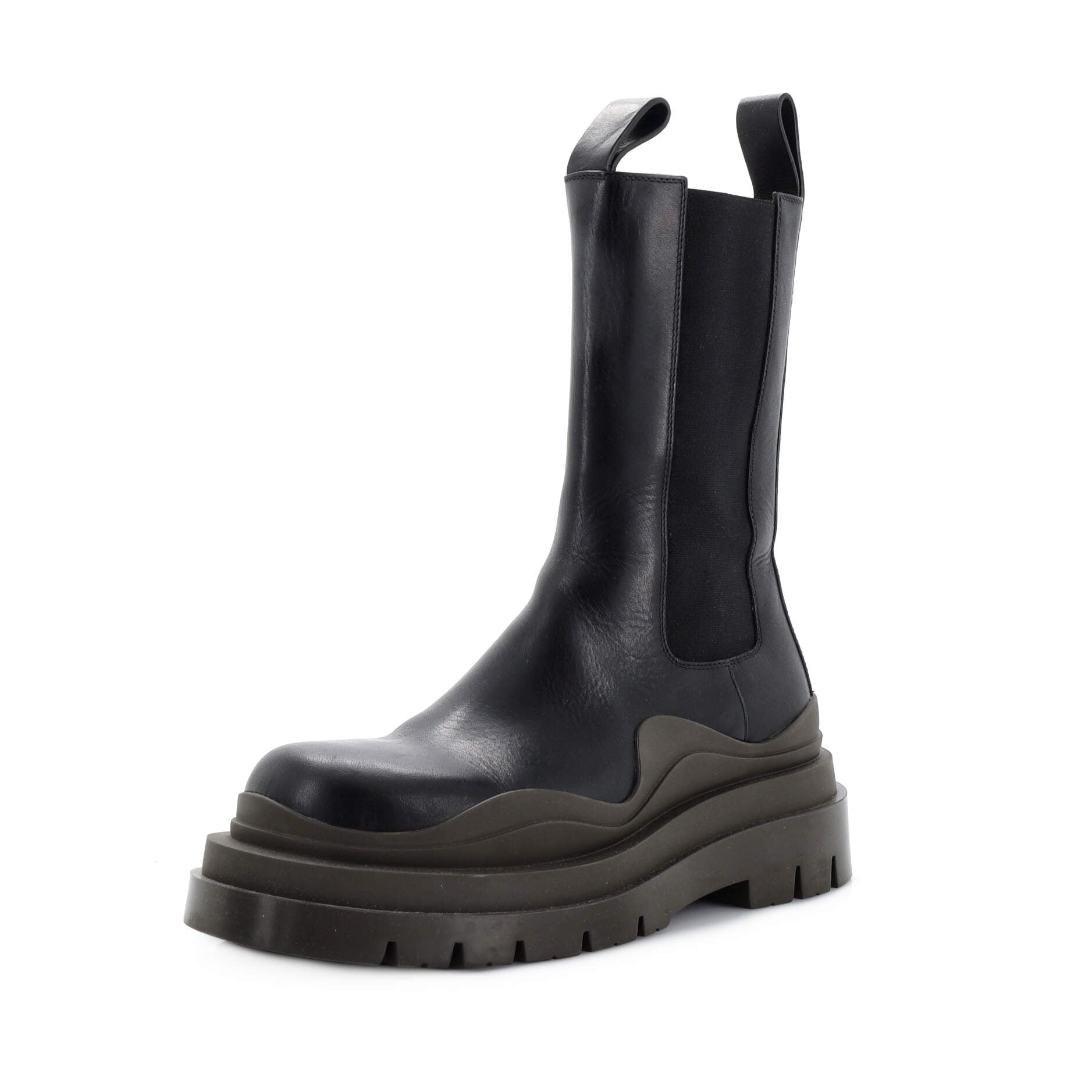 Women's Tire Chelsea Boots Leather and Rubber