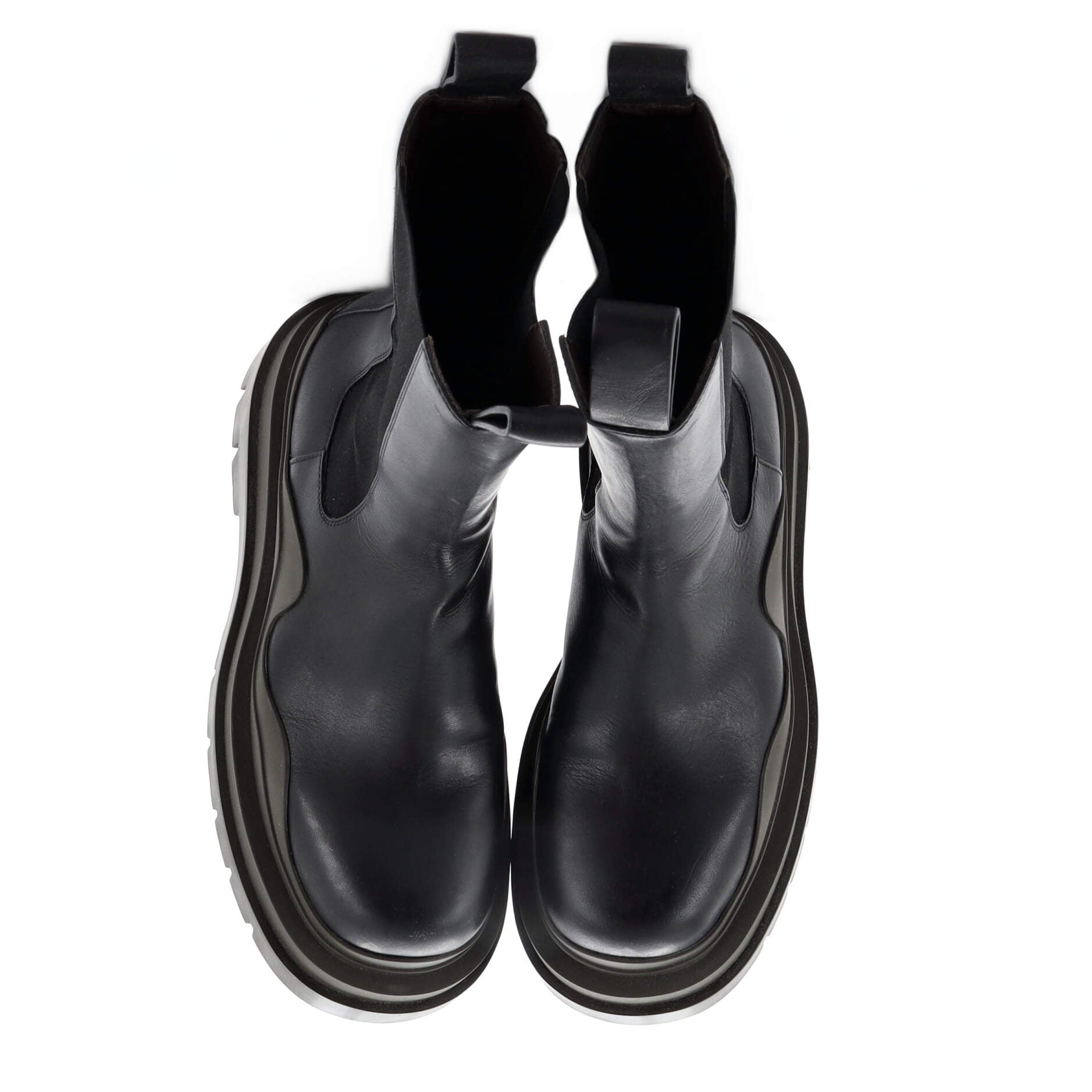 Women's Tire Chelsea Boots Leather and Rubber