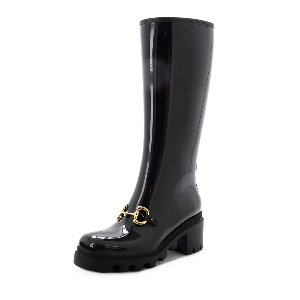 Women's Horsebit Knee High Boots Rubber