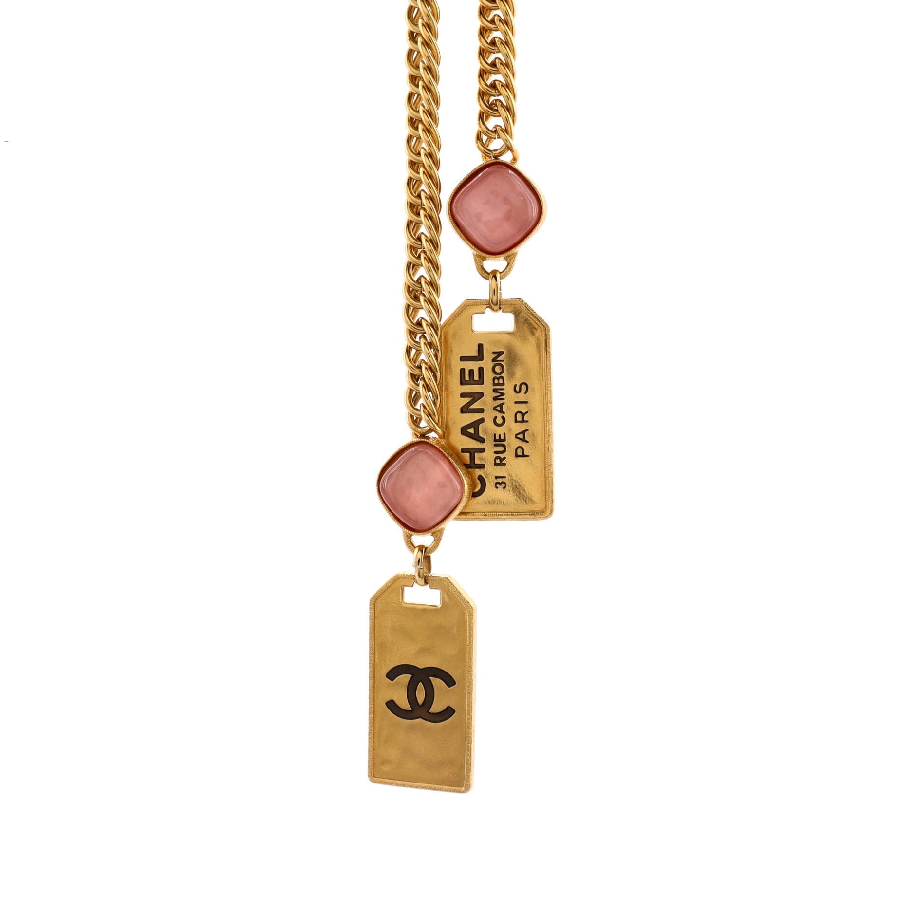 31 Rue Cambon Plate Necklace Metal with Resin