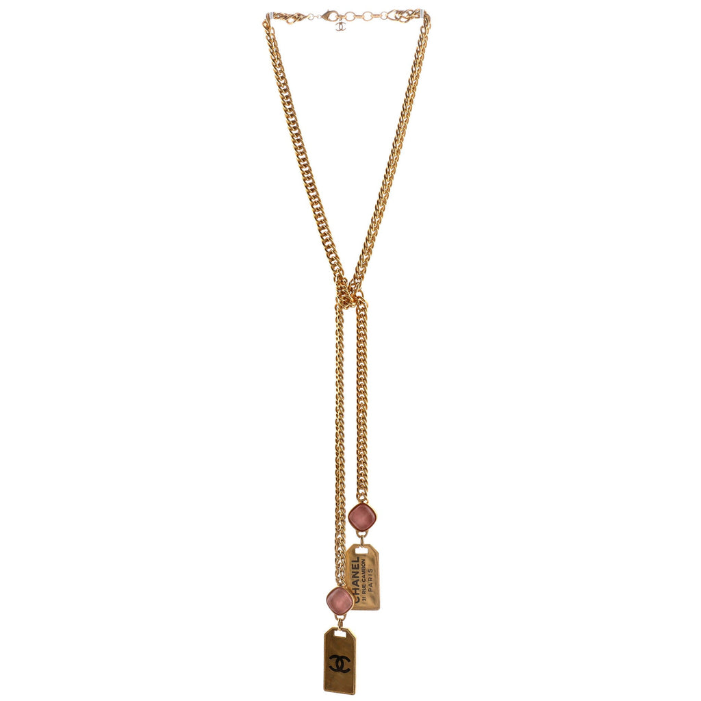 31 Rue Cambon Plate Necklace Metal with Resin