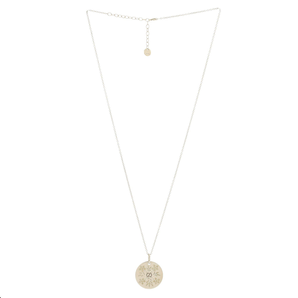 Icon Blooms Pendant Necklace 18K White Gold and Enamel