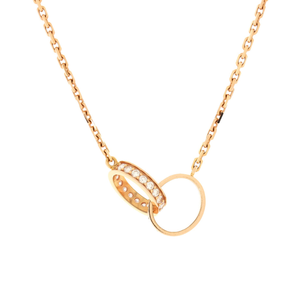 Love Interlocking Necklace 18K Rose Gold with Diamonds