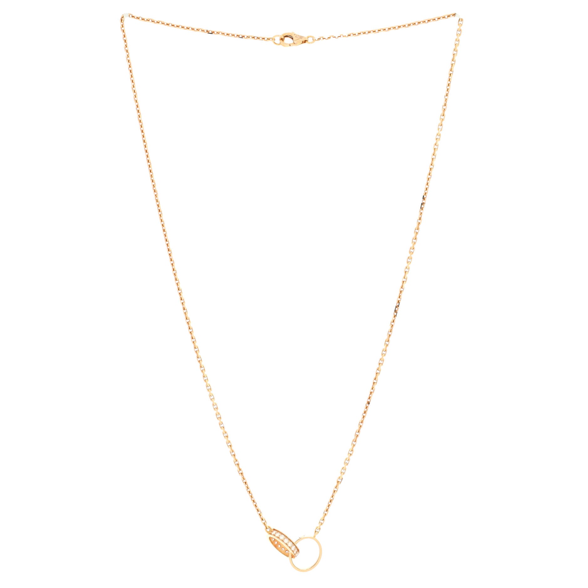 Love Interlocking Necklace 18K Rose Gold with Diamonds