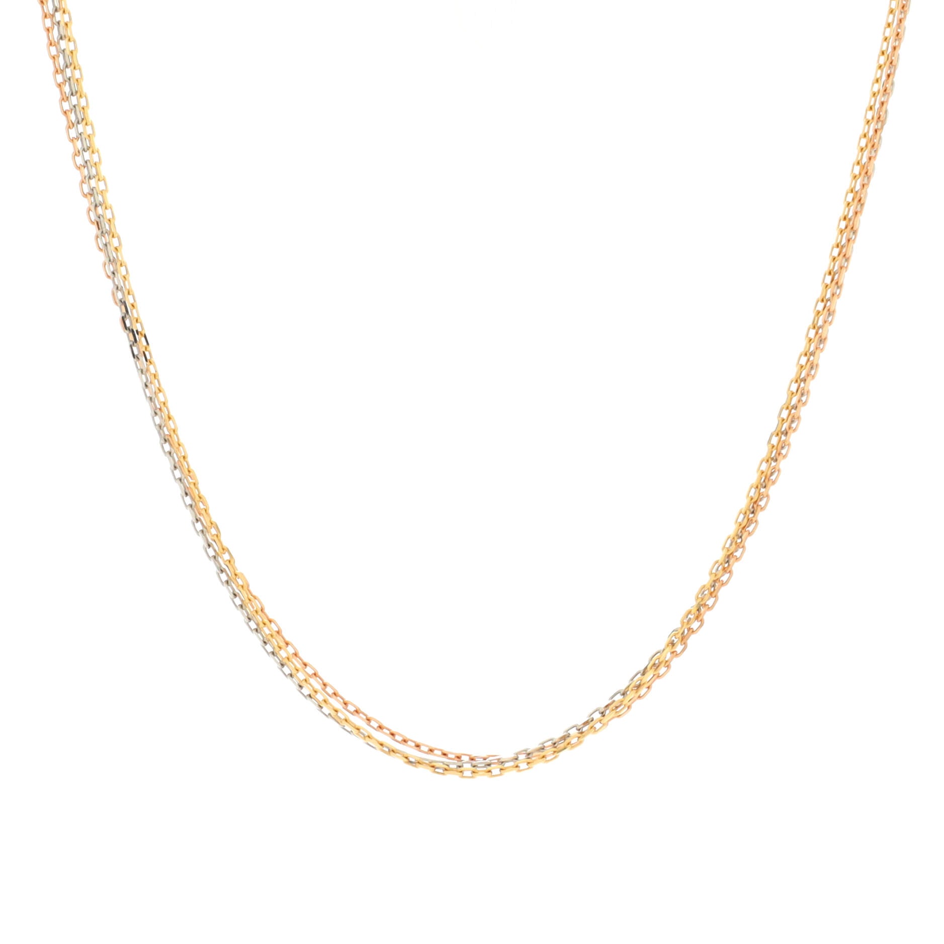 Trinity Chain Necklace 18K Tricolor Gold