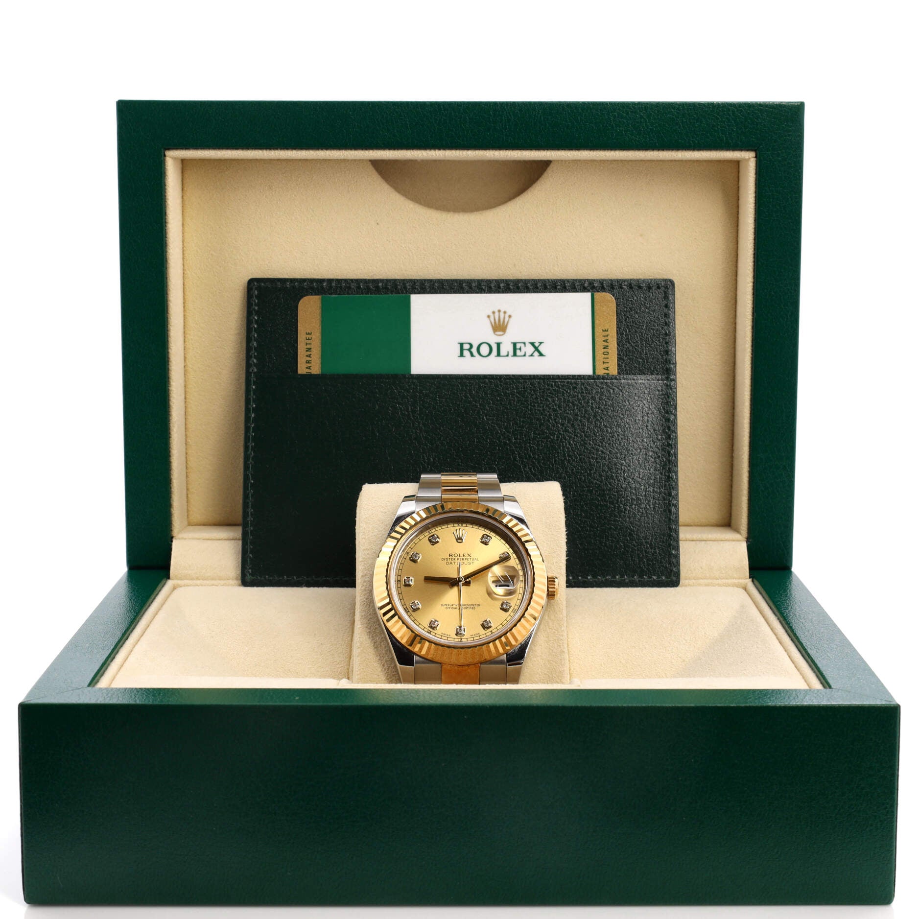 Oyster Perpetual Datejust Automatic Watch Stainless Steel and Yellow Gold with Diamond Markers 41
