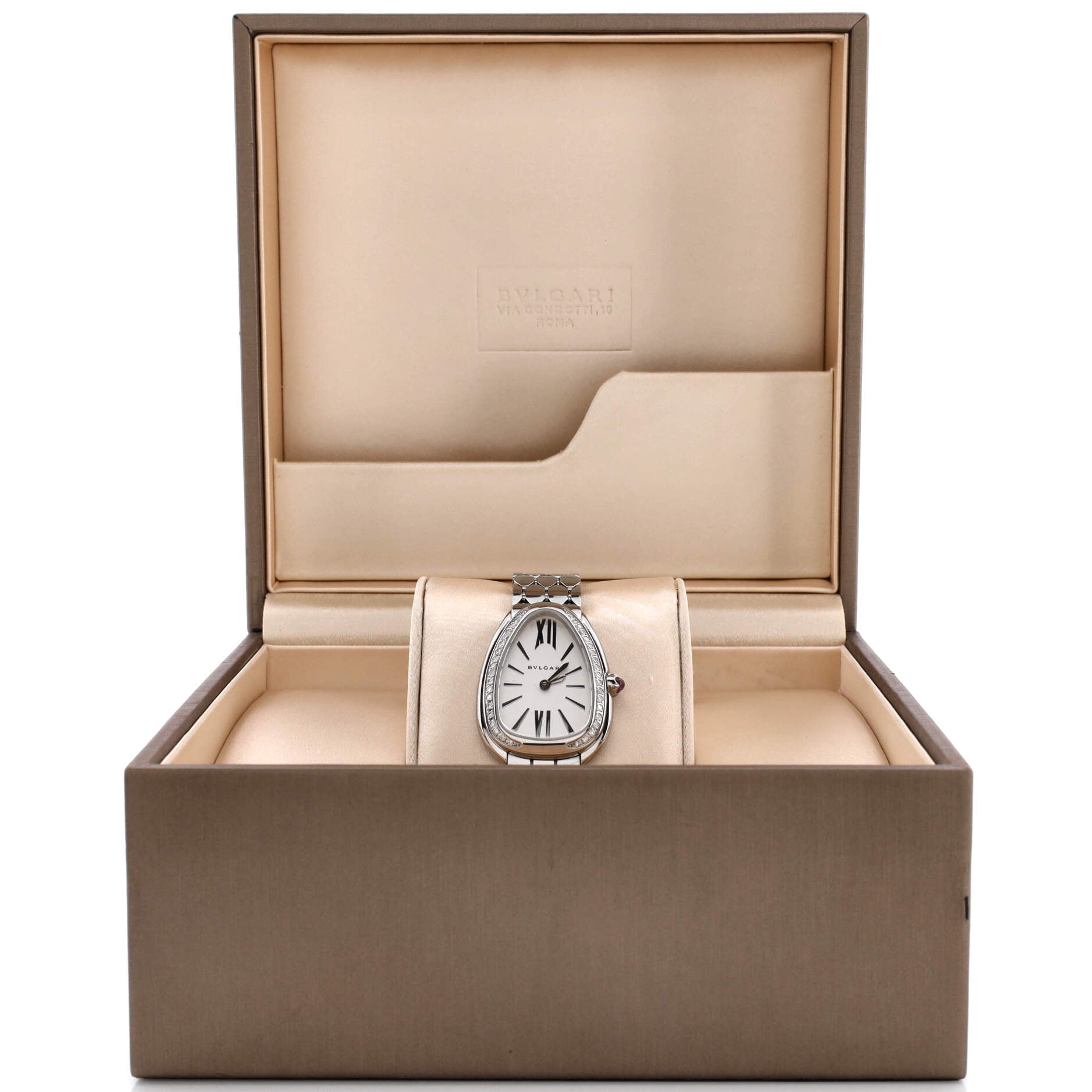 Serpenti Seduttori Quartz Watch Stainless Steel with Diamond Bezel 25