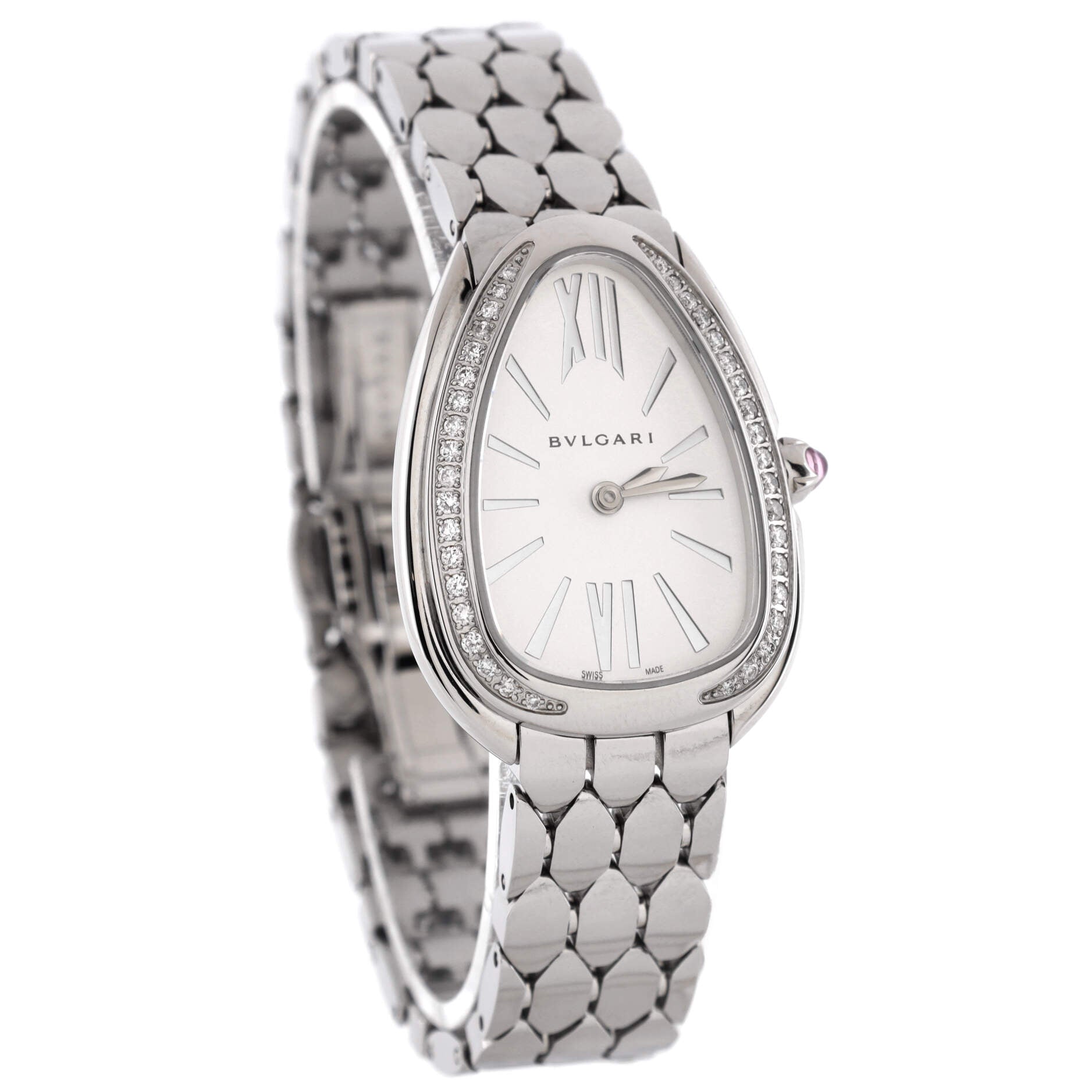 Serpenti Seduttori Quartz Watch Stainless Steel with Diamond Bezel 25