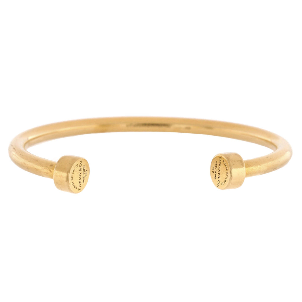 Return to Tiffany Narrow Circle Edge Cuff Bracelet 18K Yellow Gold