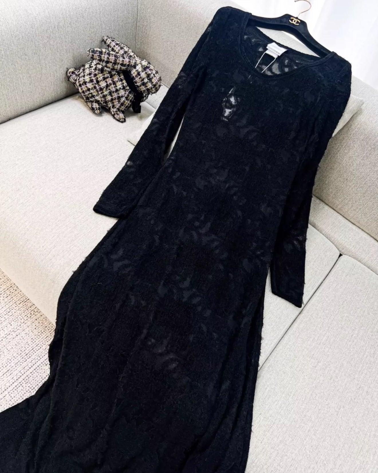 Chanel 24B black lace dress