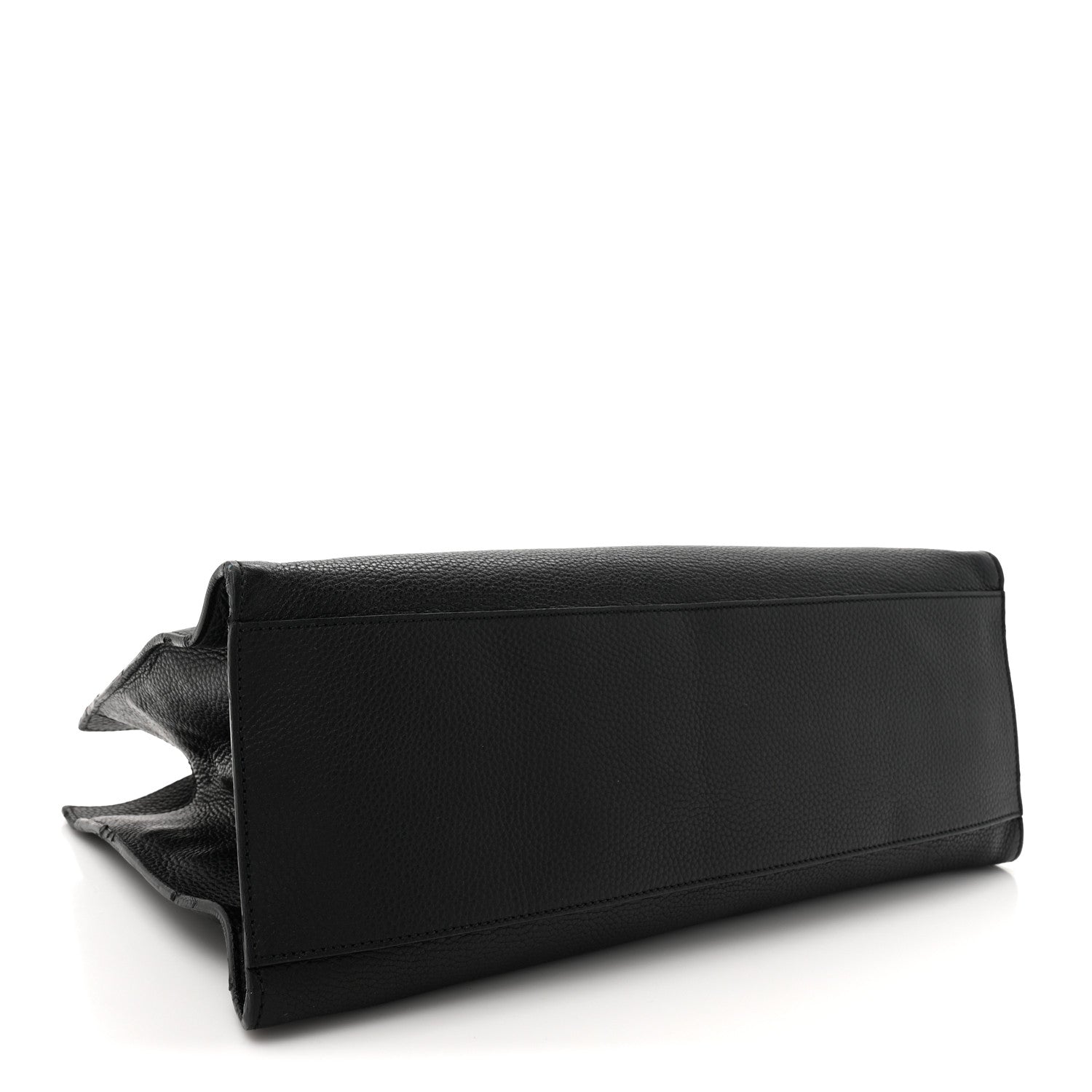 Calfskin Medium Bamboo Daily Shopper Black
