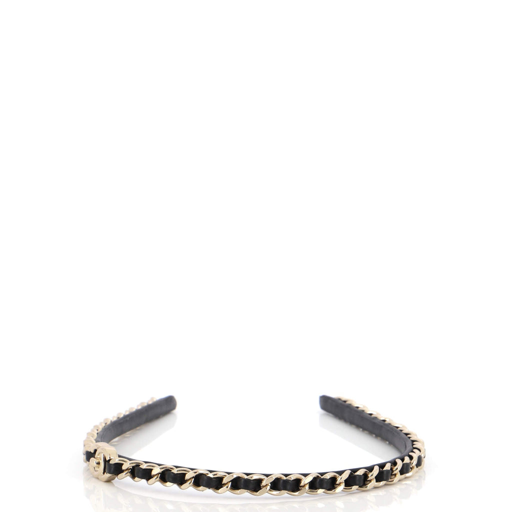 CC Turnlock Chain Link Headband Lambskin and Metal