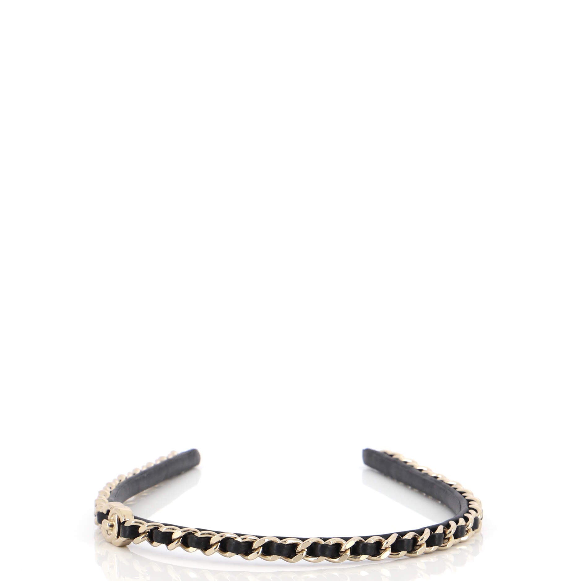 CC Turnlock Chain Link Headband Lambskin and Metal