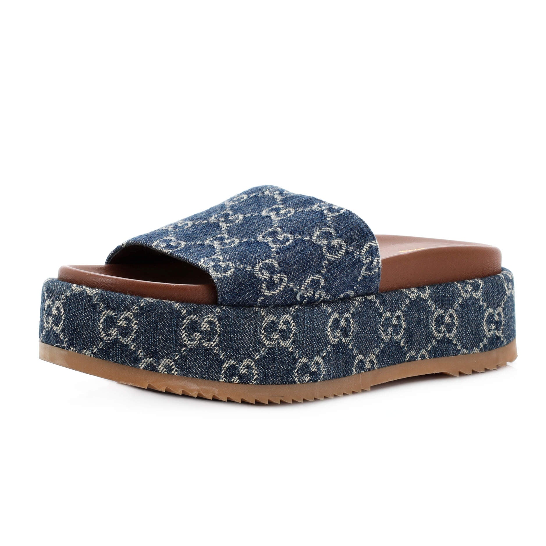 Women's Angelina Platform Slide Sandals GG Denim