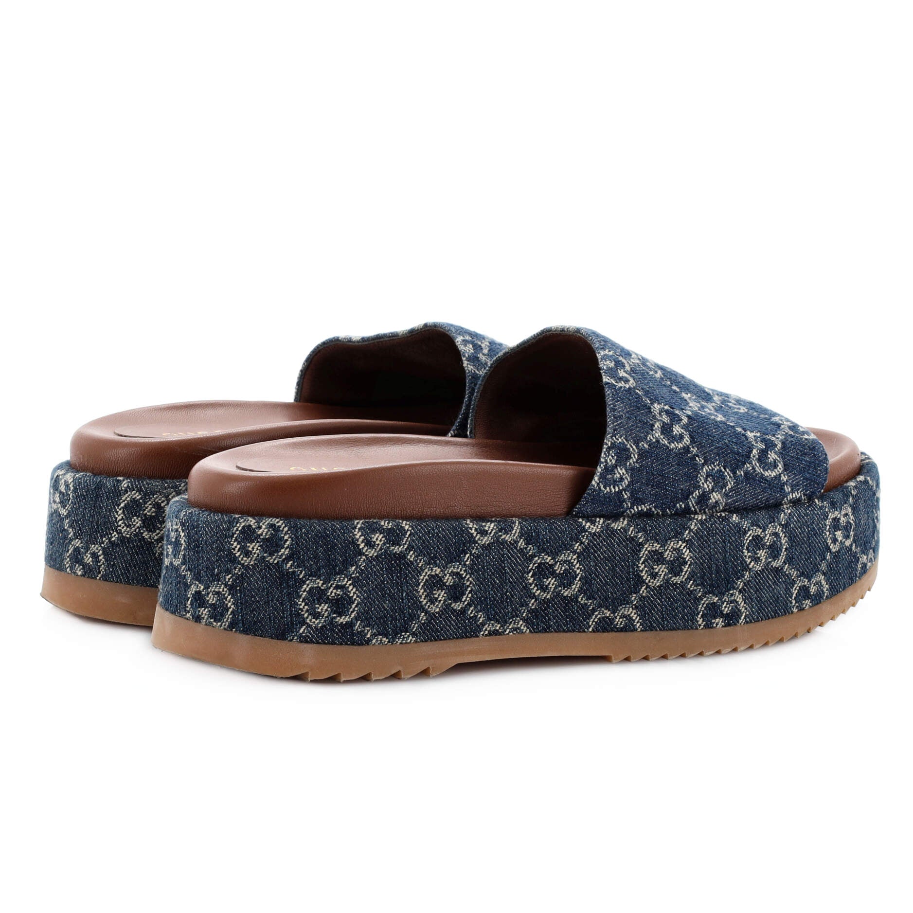 Women's Angelina Platform Slide Sandals GG Denim