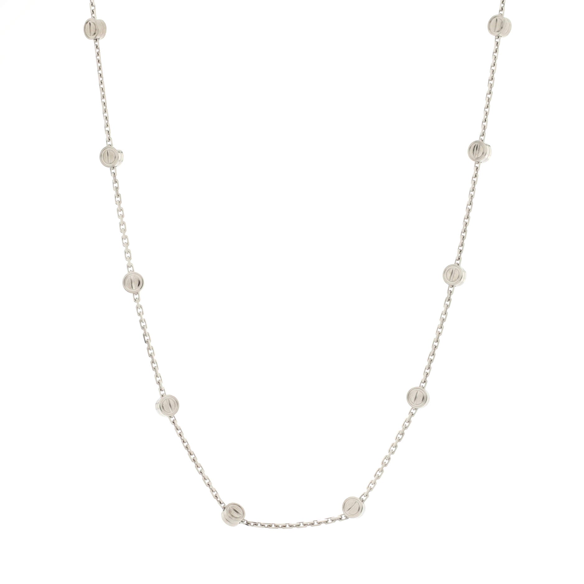 Love Station Necklace 18K White Gold