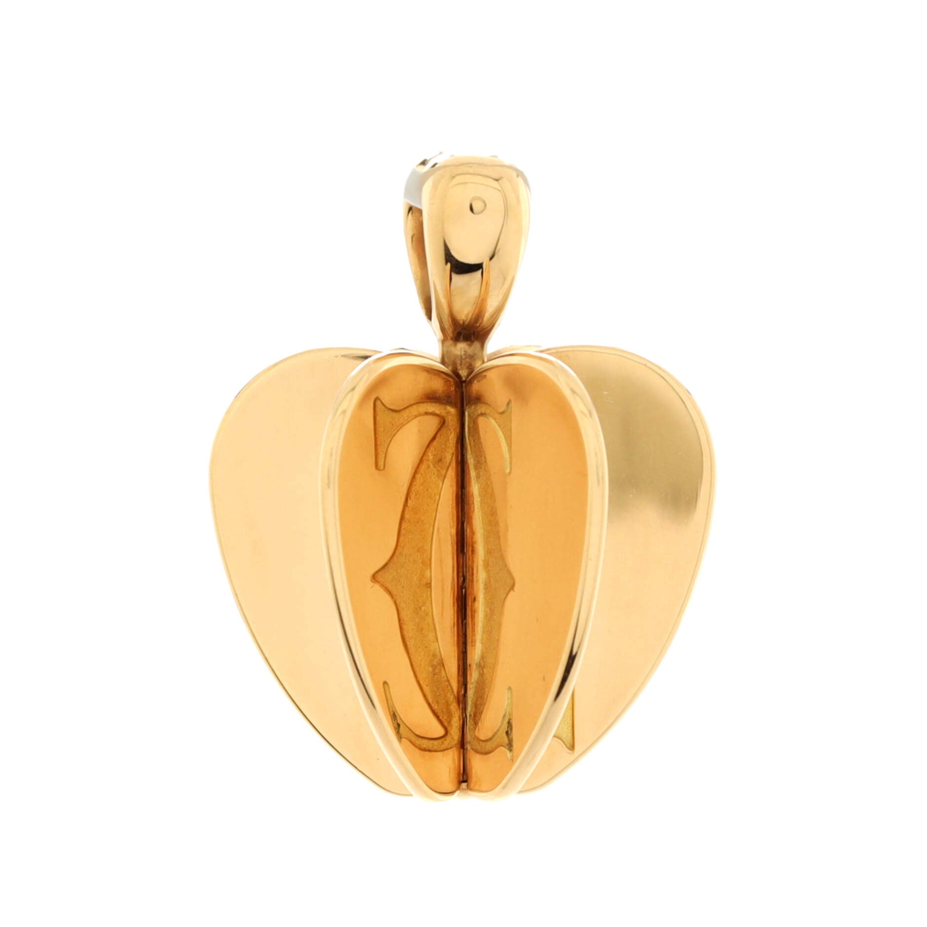 Golden Apple Pendant Necklace 18K Yellow Gold