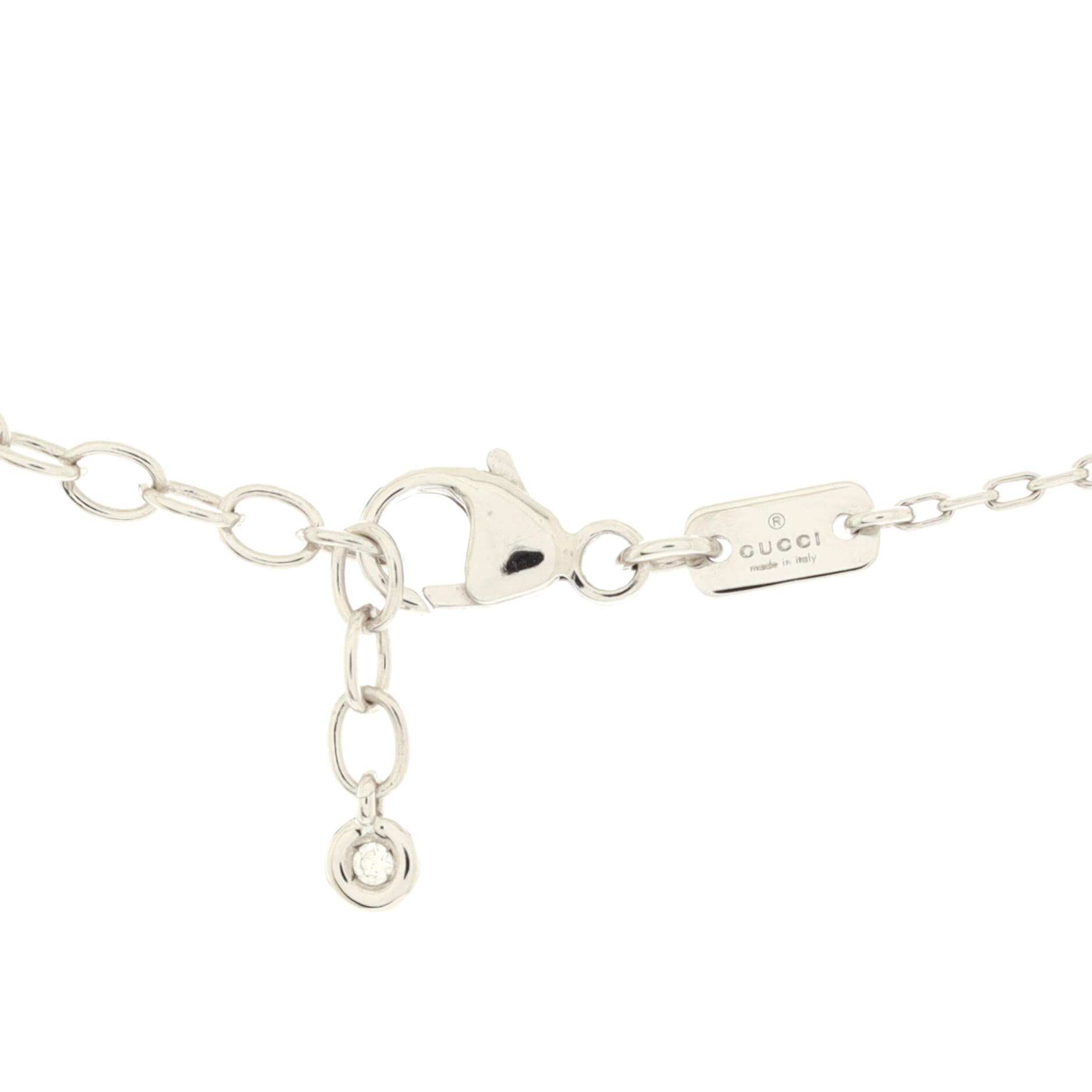 GG Running Pendant Necklace 18K White Gold with Diamonds