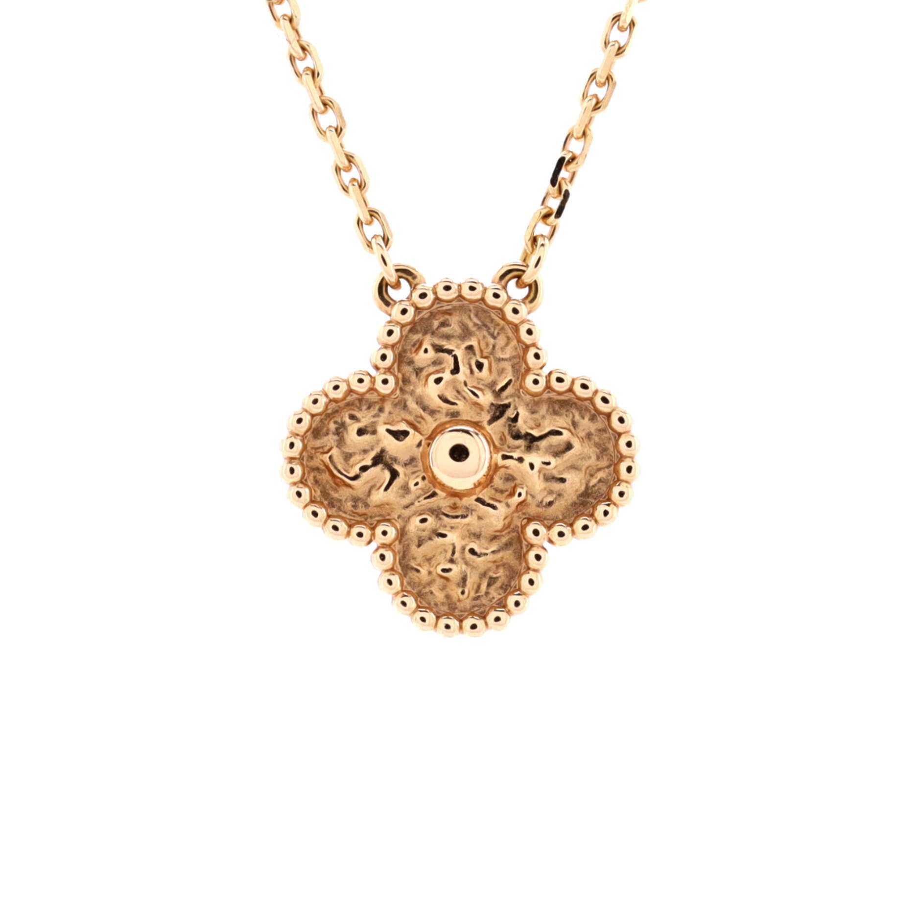 Vintage Alhambra Pendant Necklace 18K Rose Gold