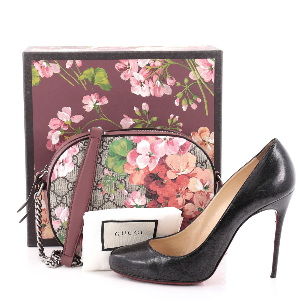 Chain Crossbody Bag Blooms Print GG Coated Canvas Mini