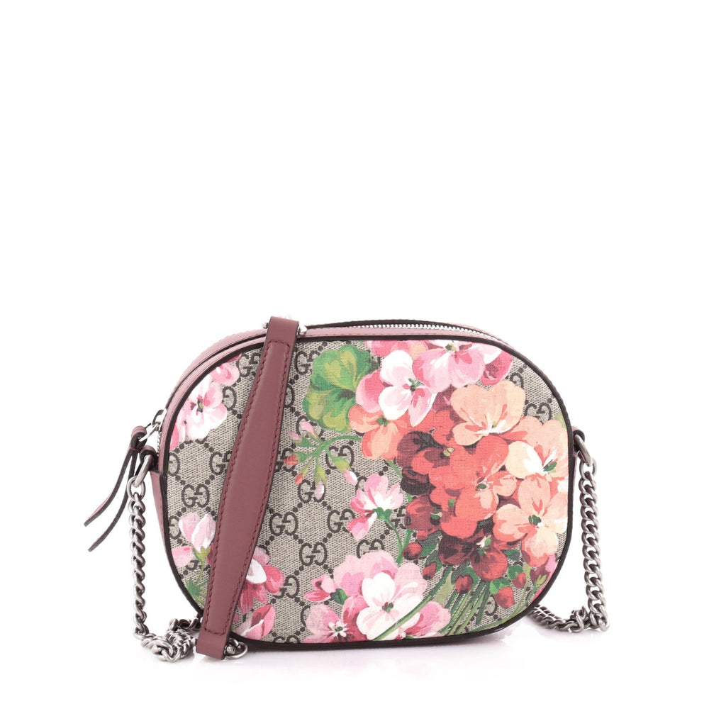Chain Crossbody Bag Blooms Print GG Coated Canvas Mini