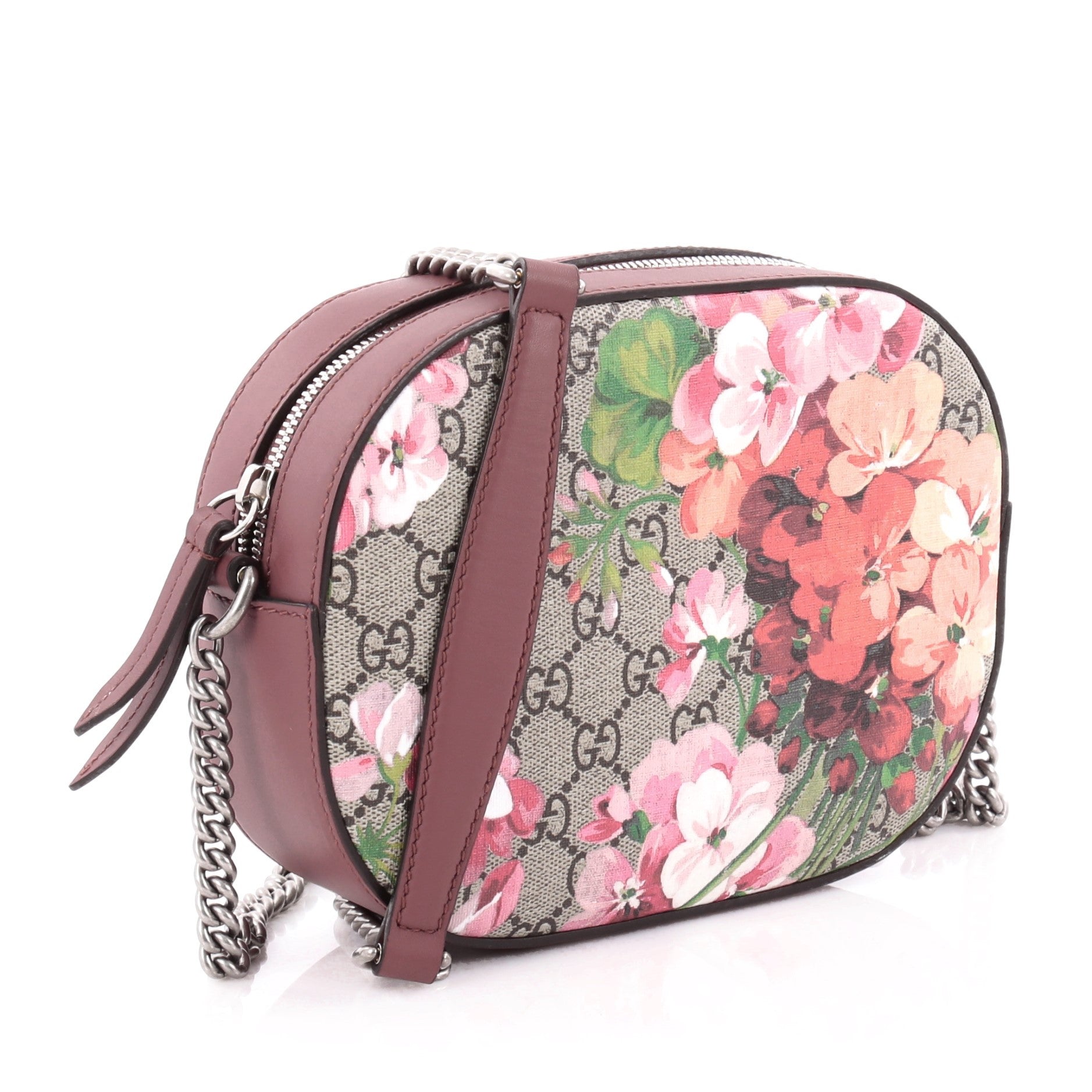 Chain Crossbody Bag Blooms Print GG Coated Canvas Mini