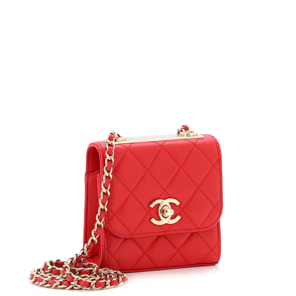 Trendy CC Clutch with Chain Quilted Lambskin Small